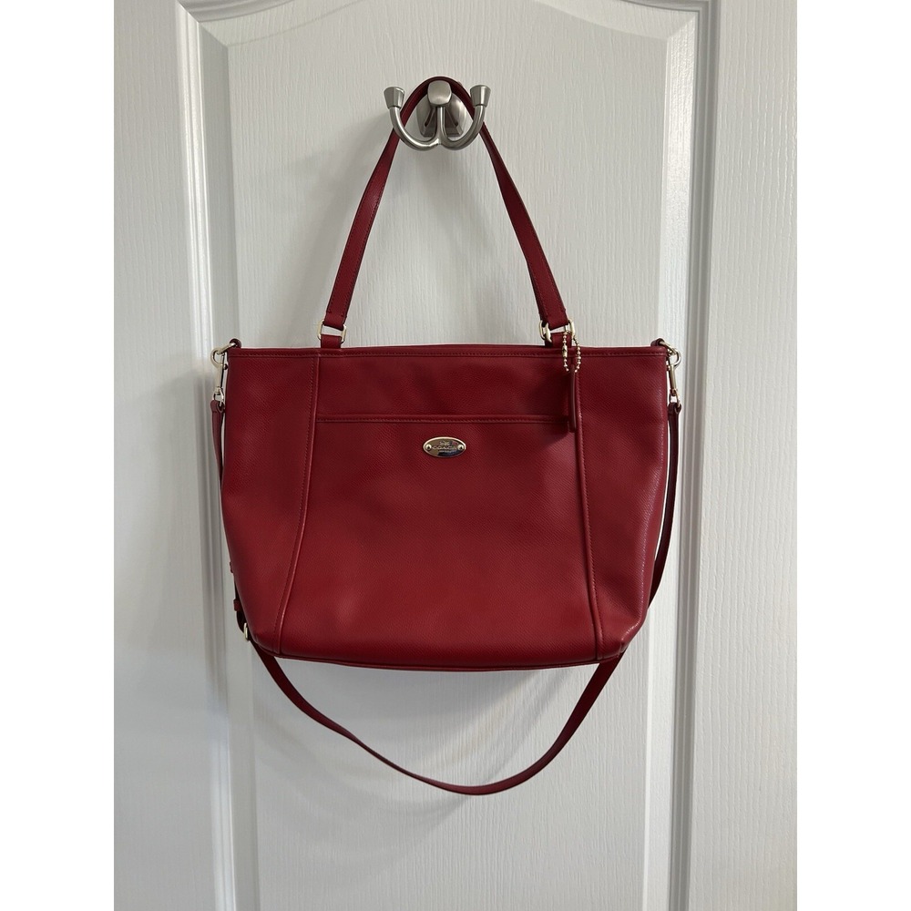 Coach Large Red Handbag Purse Women's Designer Shoulder Tote Bag